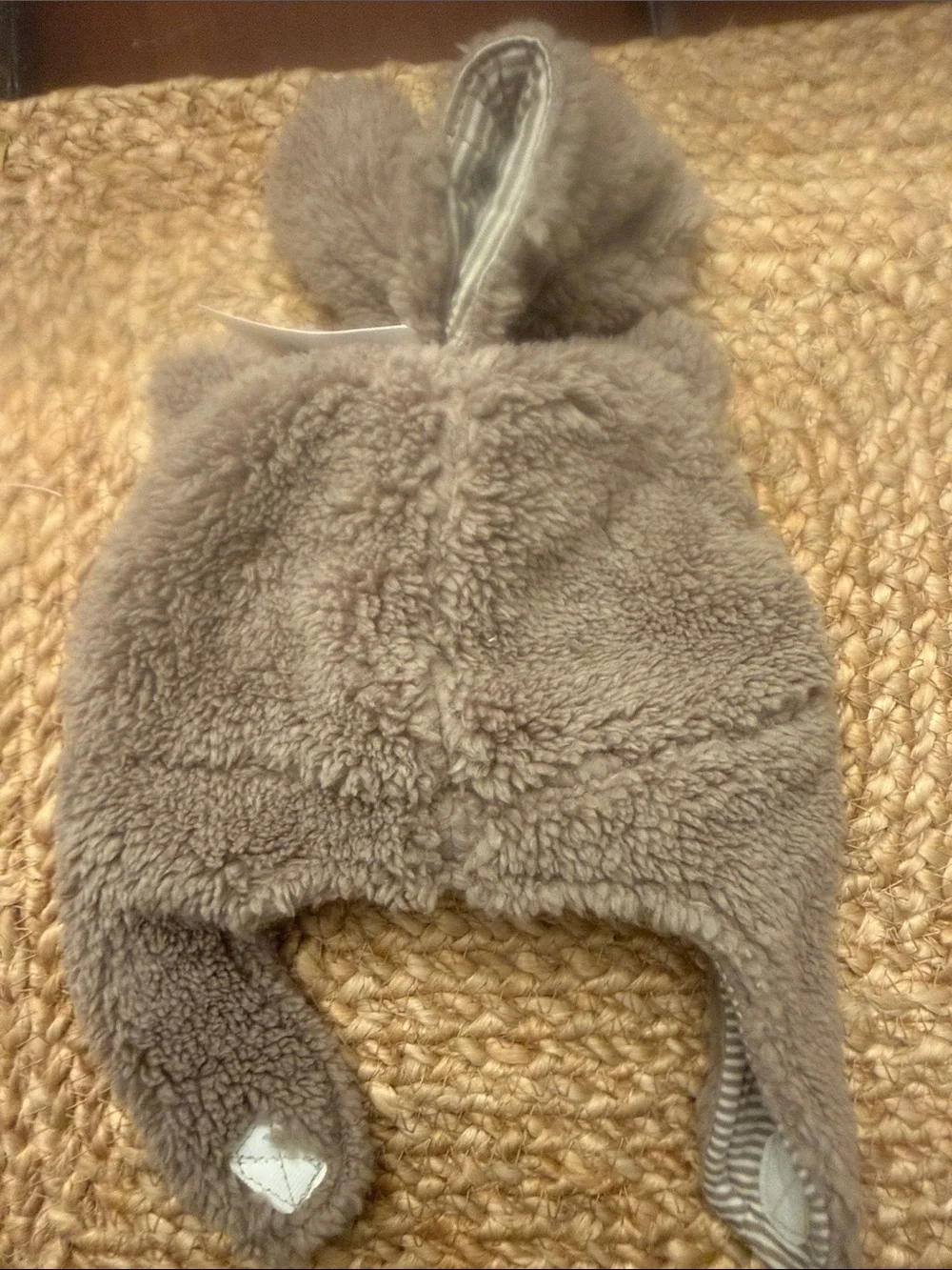 Carter's Cozy Gray Plush Bear Hat for Kids